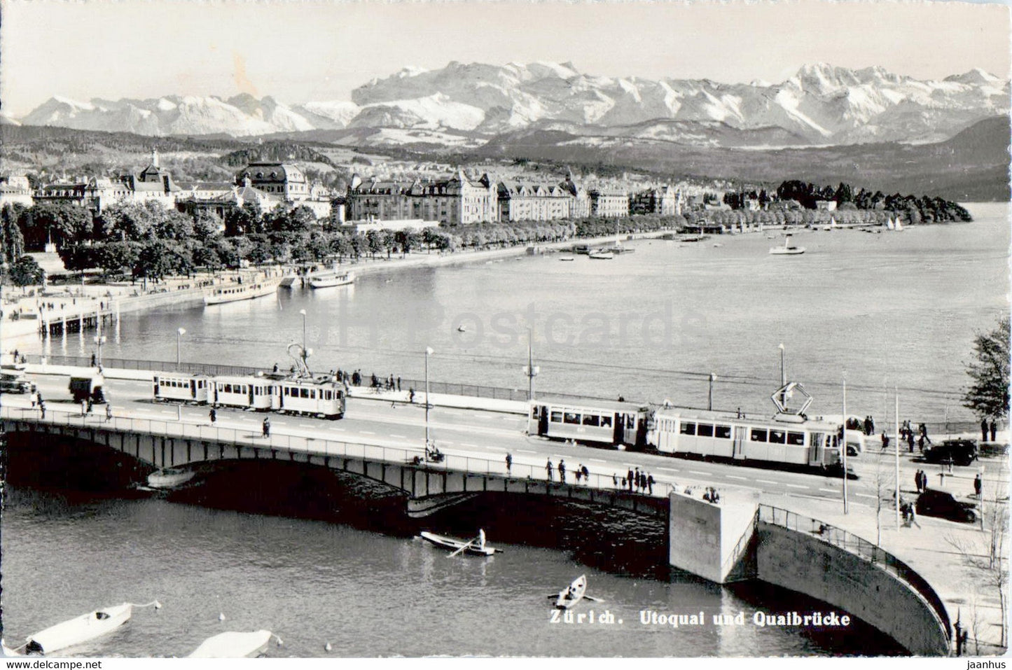 Zurich - Utoquai und Quaibrucke - tram - bridge - 2139 - 1961 - Switzerland - used - JH Postcards