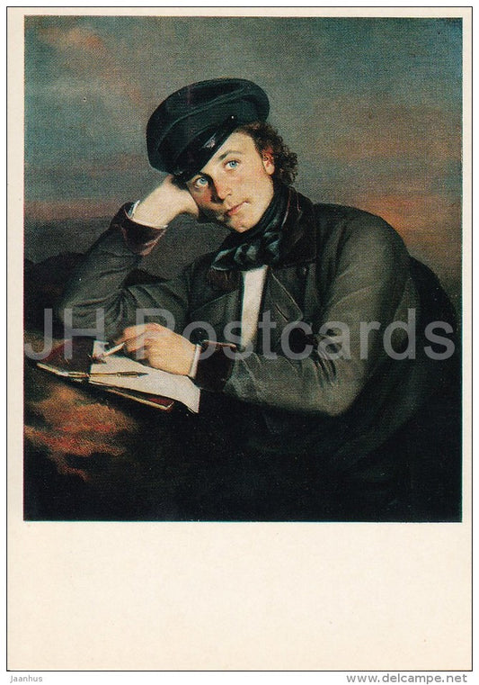 painting by V. Tropinin - Painter , 1825 - Russian art - 1974 - Russia USSR - unused - JH Postcards