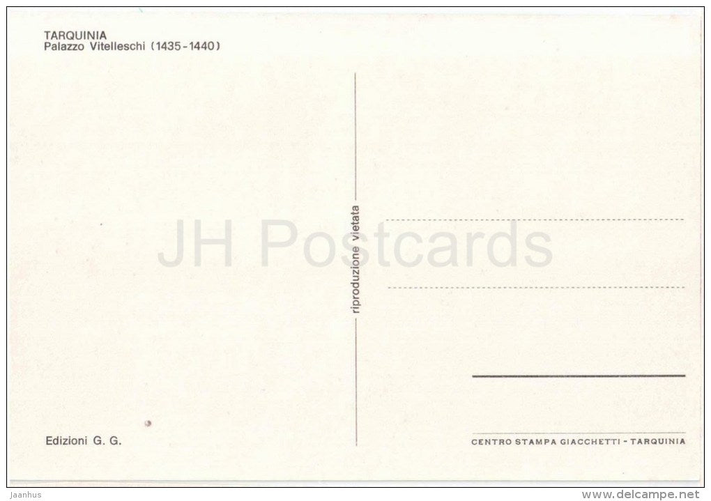 Palazzo Vitelleschi - palace - Tarquinia - Viterbo - Lazio - Italia - Italy - unused - JH Postcards