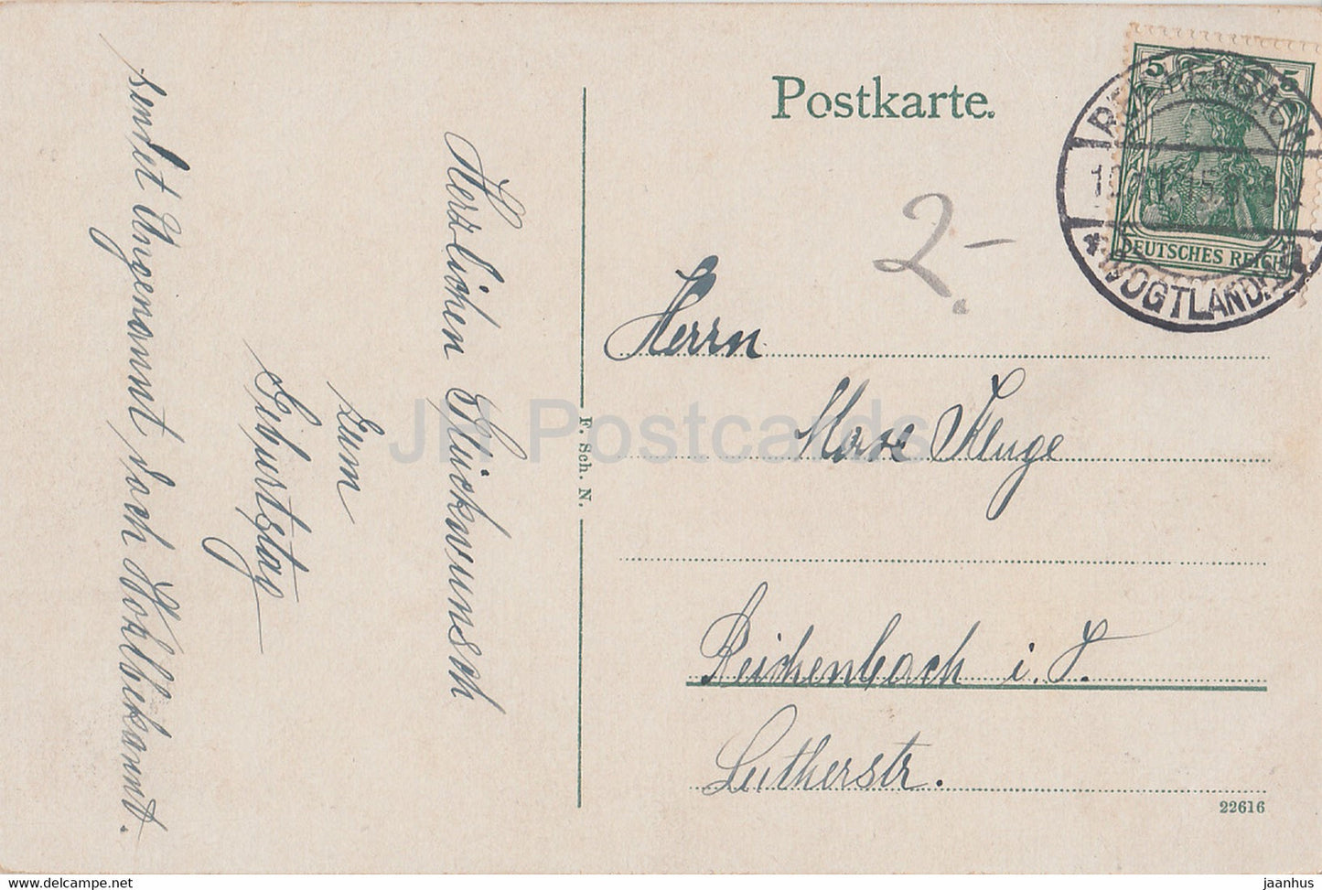 Nurnberg - Bratwurstglocklein - old car - Nuremberg - old postcard - 1915 - Germany - used
