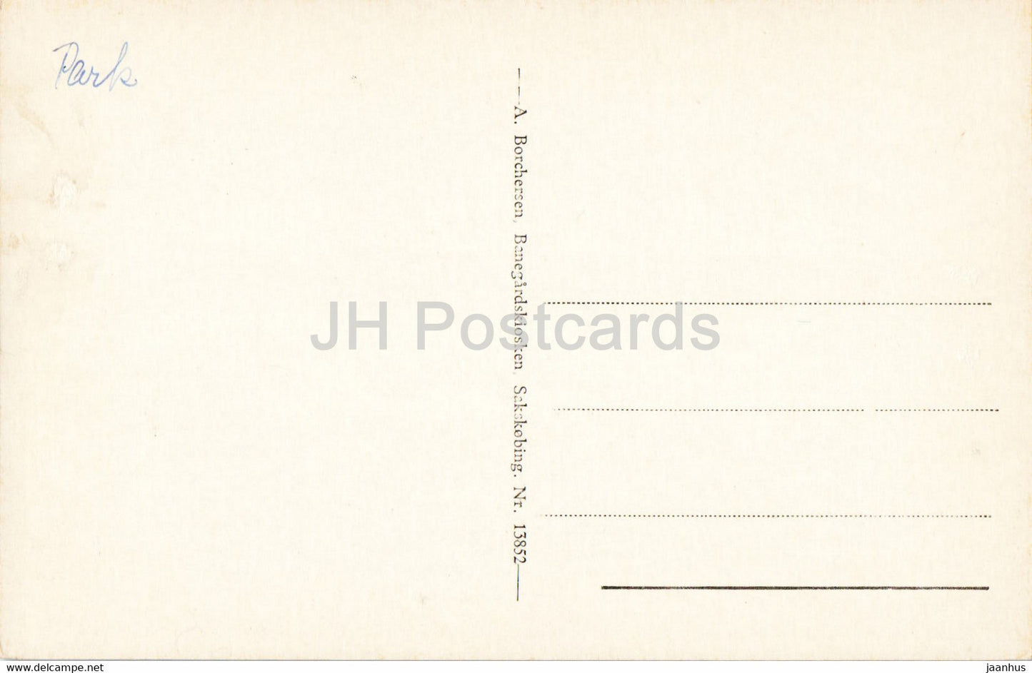 Sakskobing - Park - old postcard - 13852 - Denmark - used