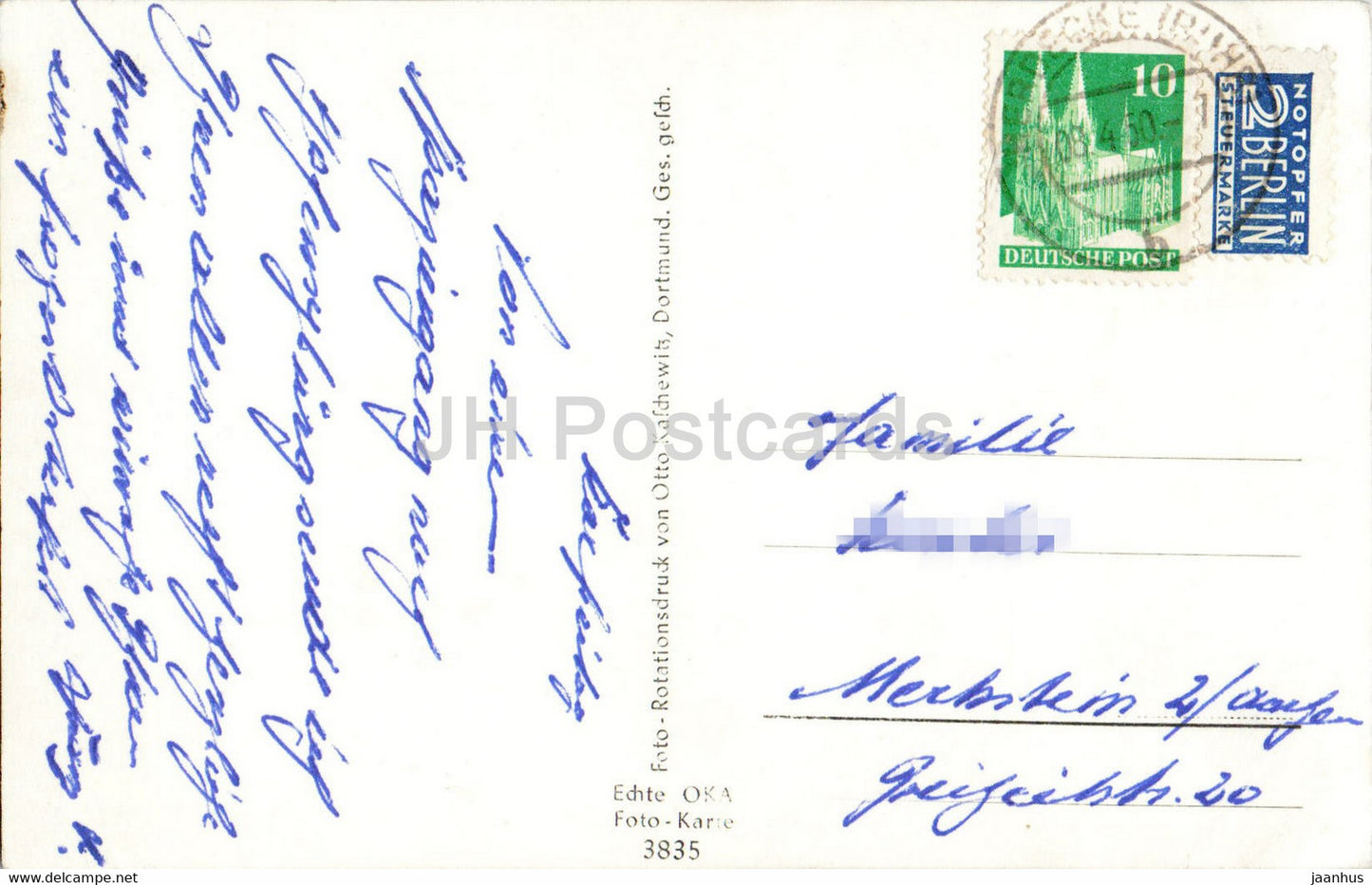 Hohensyburgdenkmal - Denkmal - alte Postkarte - 1950 - Deutschland - gebraucht