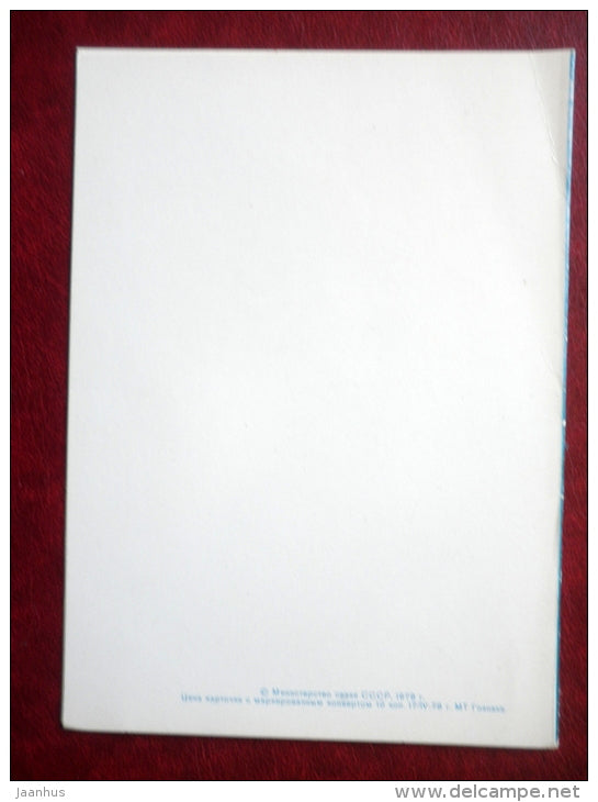 October revolution  anniversary - carnation - flowers - 1978 - Russia USSR - unused - JH Postcards