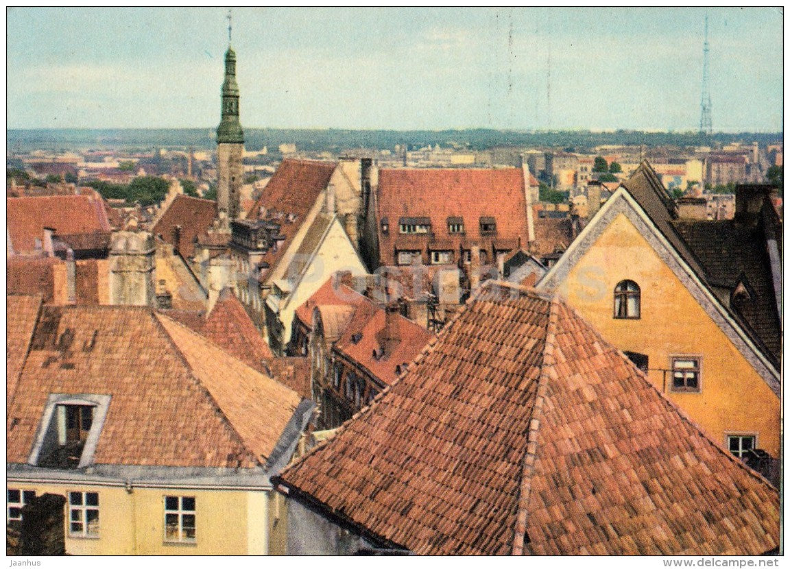 high-gabled roofs of the Old Town - Tallinn - Estonia USSR - unused - JH Postcards