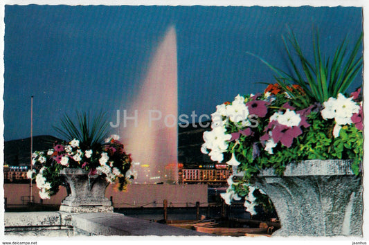 Geneva - Geneve - La Rade et le jet d'eau 130 m - The Roadstead and the Water Jet - Switzerland - unused - JH Postcards