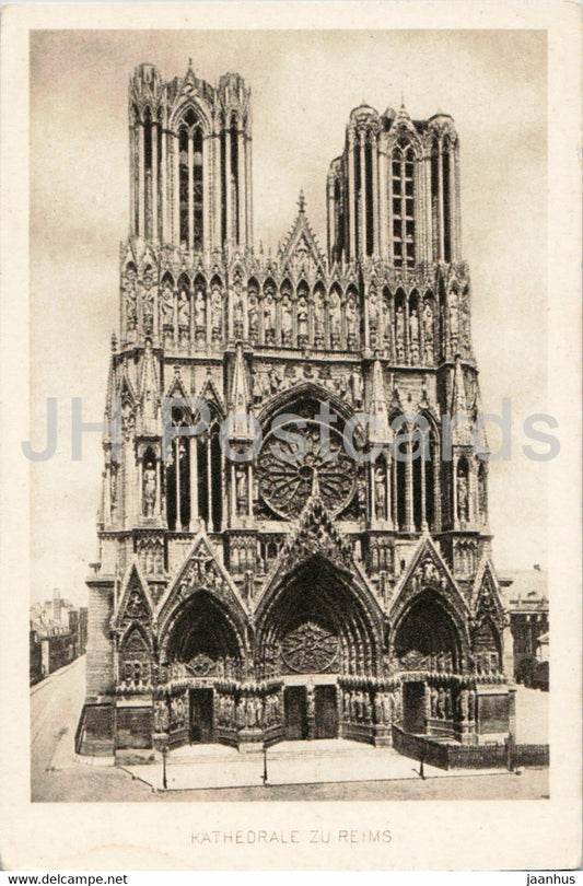 Kathedrale zu Reims - cathedral - old postcard - France - unused - JH Postcards