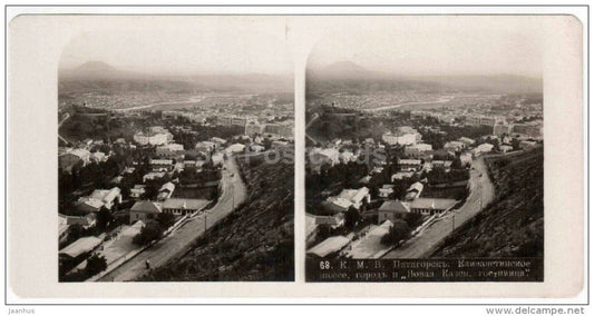 Elizabeth street - hotel - Pyatigorsk - Caucasus - Russia - Russie - stereo photo - stereoscopique - old photo - JH Postcards
