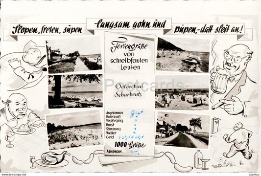 Ostseebad Scharbeutz - Feriengrusse von Schreibfaulen Leuten - old postcard - 1961 - Germany - used - JH Postcards
