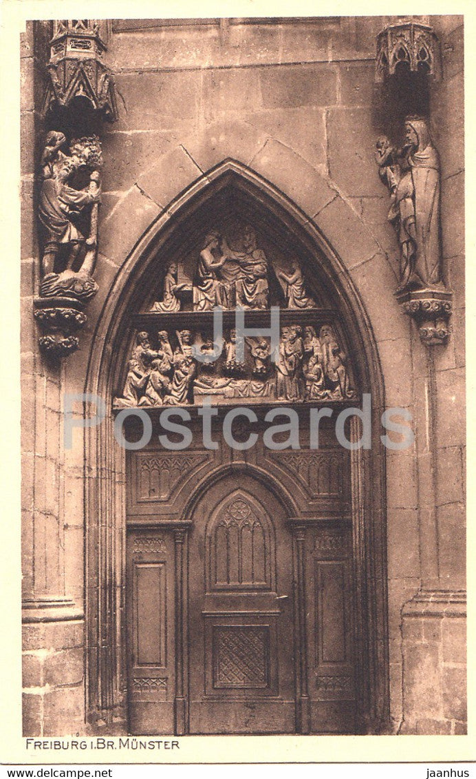 Freiburg i Br - Munster - Sudliches Chorpfortchen - 27 - cathedral - old postcard - Germany - unused - JH Postcards