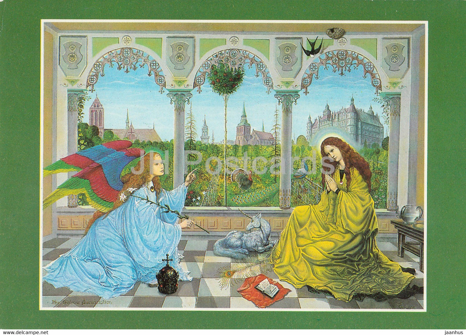 painting by Wolfgang Gasse - Gustrower Verkundigung - German art - Germany DDR - unused - JH Postcards