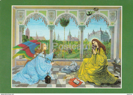 painting by Wolfgang Gasse - Gustrower Verkundigung - German art - Germany DDR - unused - JH Postcards