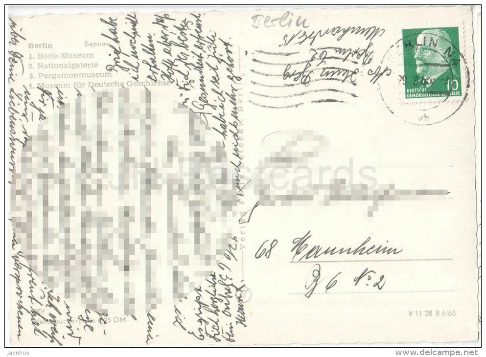 Hauptftadt Berlin Stadt der Museen - Strassenbahn - tram - Germany - 1965 gelaufen - JH Postcards