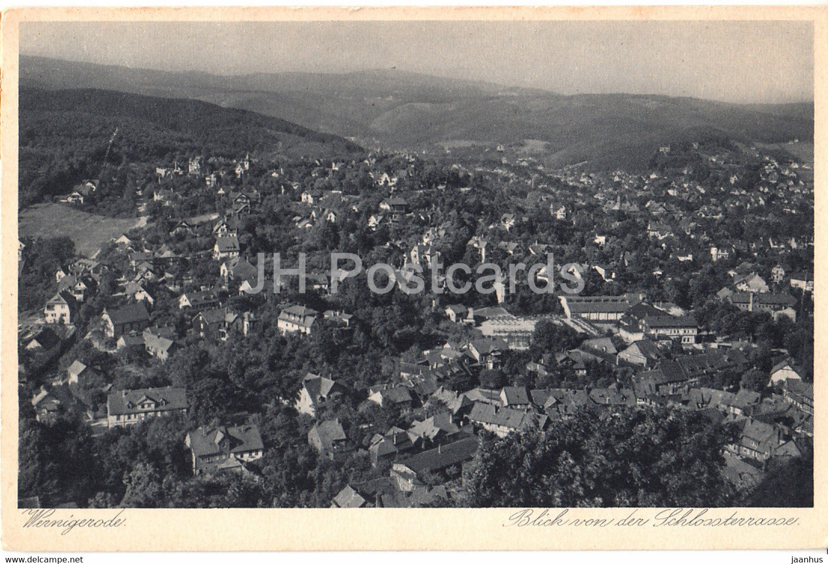 Wernigerode - Blick von der Schlossterrasse - 38 - old postcard - 1936 - Germany - used - JH Postcards