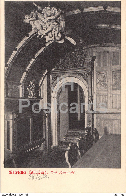 Ratskeller Wurzburg - Das Herenloch - old postcard - 1920s - Germany - unused - JH Postcards