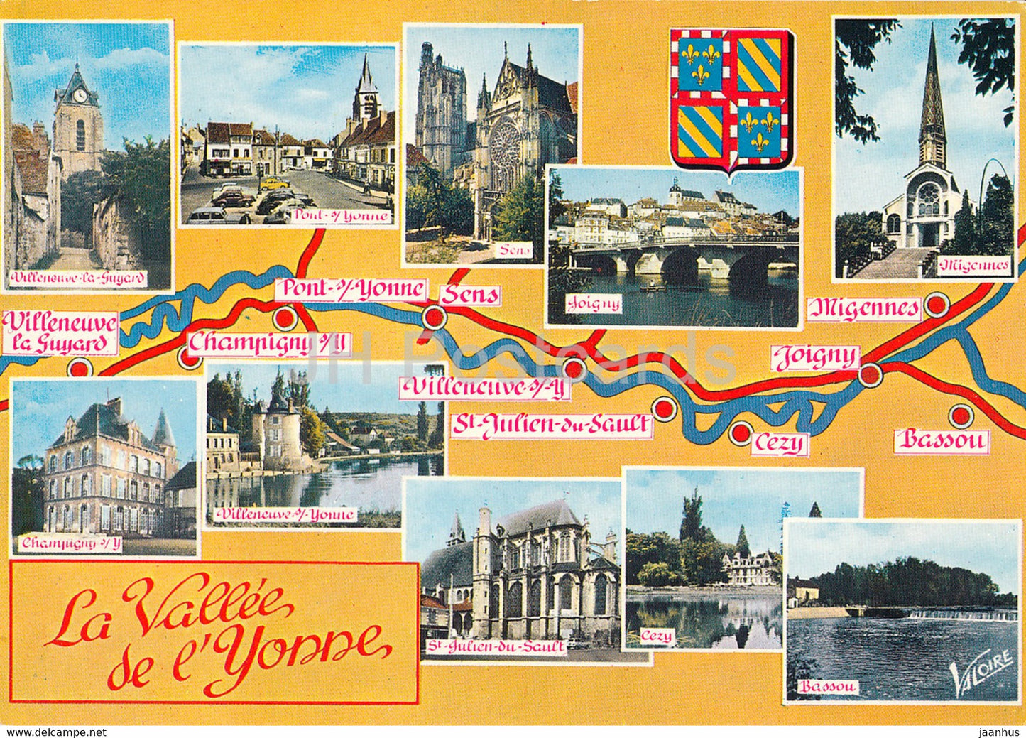 Le Vallee de l'Yonne - Les Mervilles de L'Yonne - De Bassou a Villeneuve la Guyard - France - unused - JH Postcards