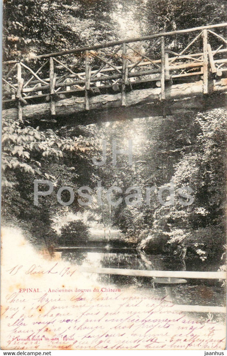 Epinal - Anciennes douves du Chateau - old postcard - 1901 - France - used - JH Postcards