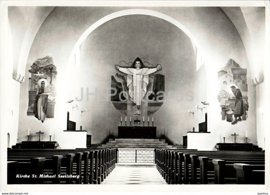 Kirche St Michael Seelisberg - church - old postcard - Switzerland - unused - JH Postcards