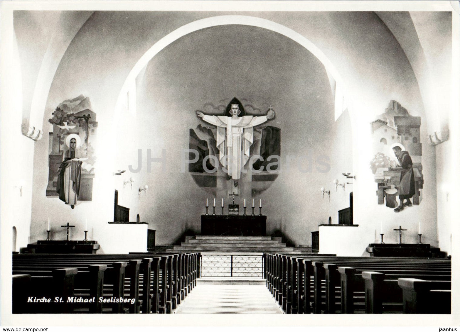Kirche St Michael Seelisberg - church - old postcard - Switzerland - unused - JH Postcards