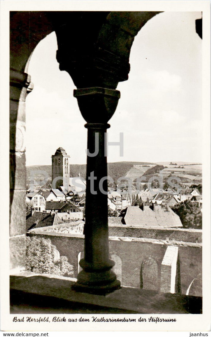 Bad Hersfeld - Blick aus dem Katharinenturm der Stiftsruine - old postcard - Germany - unused - JH Postcards