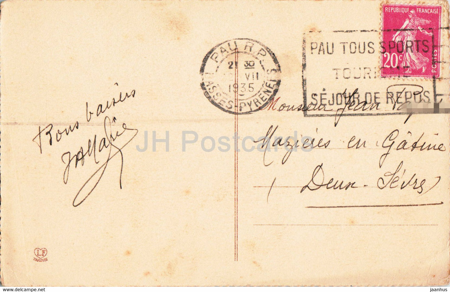 Chateau de Pau - Grande Salle a Manger ou Salle des Etats - castle - old postcard - 1935 - France - used