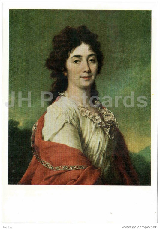 painting by D. Levitsky - portrait of Anna Protasova - Russian art - large format card - 1990 - Russia USSR - unused - JH Postcards