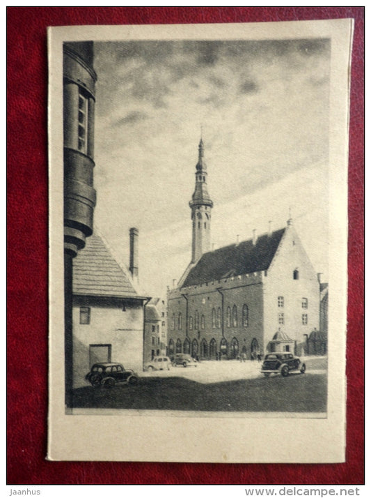 Town Hall - Old Town - old cars - Tallinn - nr 126 - 1920s-1930s - Estonia - unused - JH Postcards