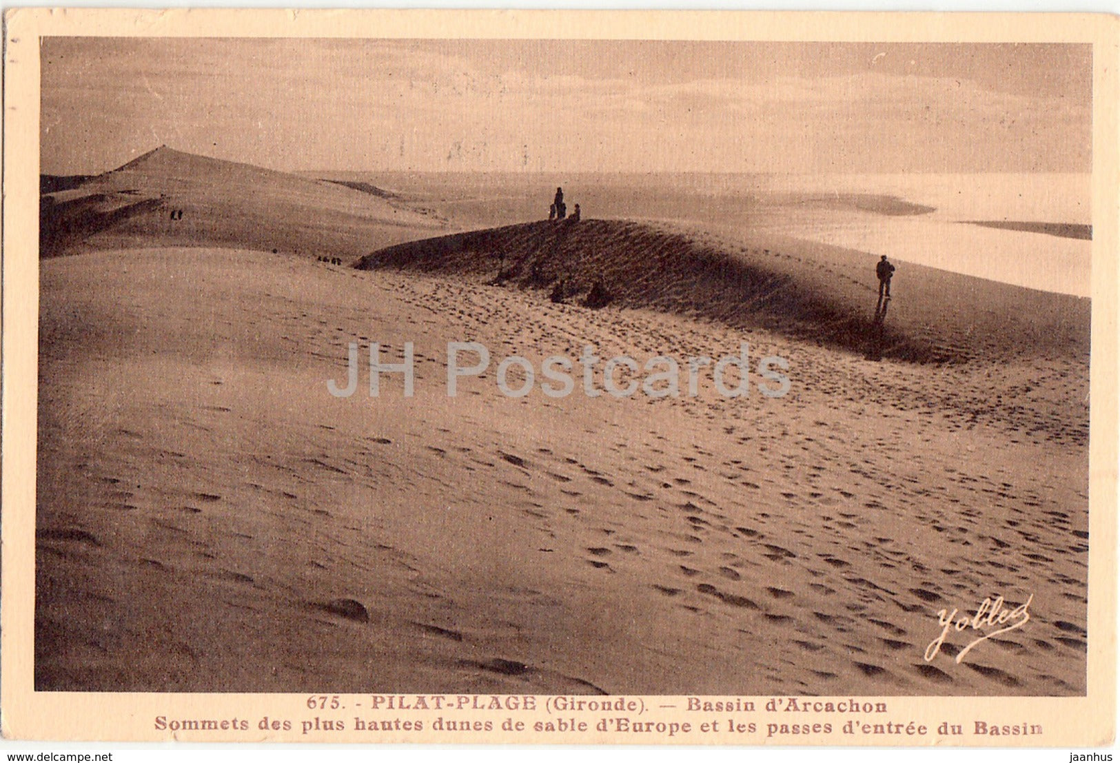 Pilat Plage - Bassin d'Arcachon - beach - 675 - 1949 - old postcard - France - used - JH Postcards