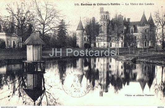 Environs de Chateau la Valliere - Le Vivier des Landes - castle - 115 - old postcard - 1928 - France - used - JH Postcards