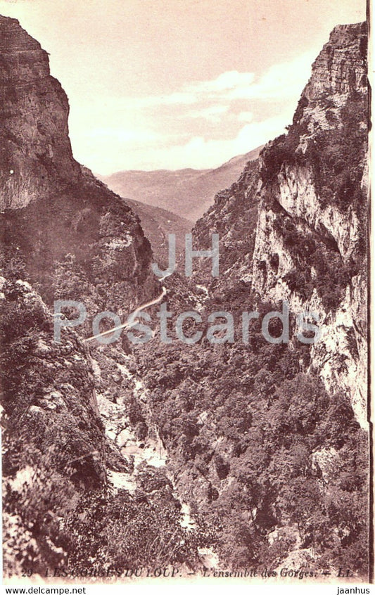 Les Gorges du Loup - L'Ensemble des Gorges - 29 - old postcard - France - unused - JH Postcards