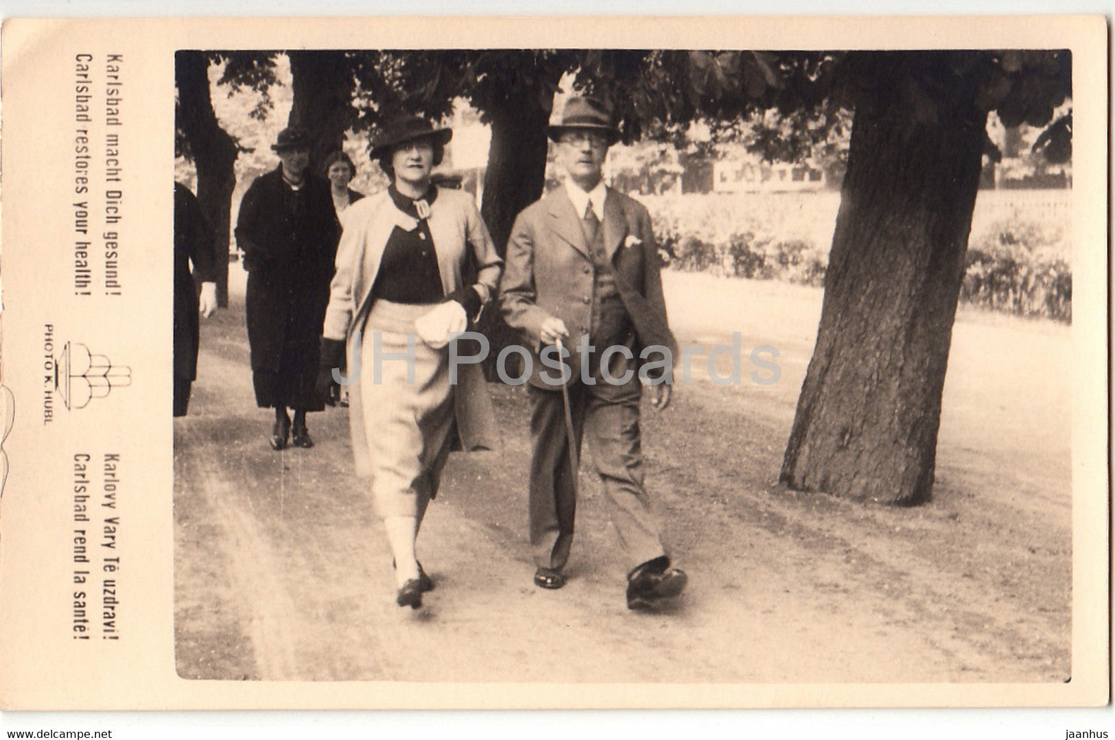 Karlovy Vary - Karlsbad - Macht Dich Gesund - Restores Your Health - old postcard - Czech Republic - unused - JH Postcards