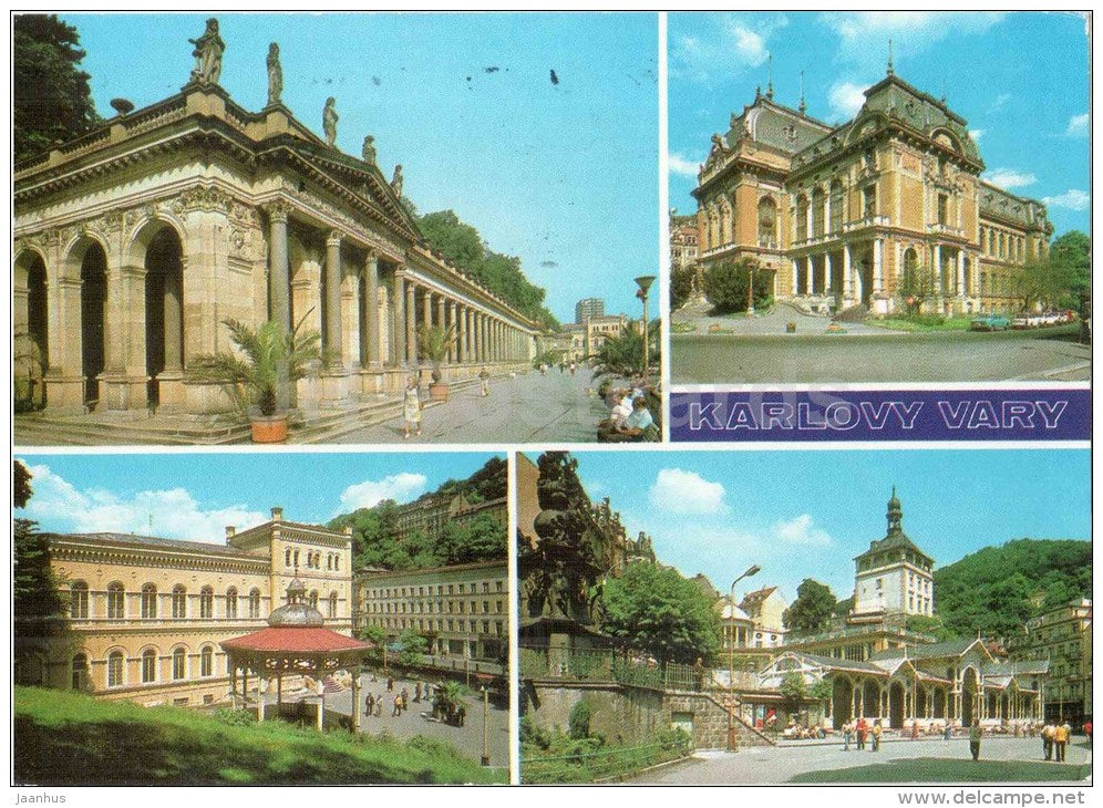 Karlovy Vary - Karlsbad - spa - Market colonnade - Czechoslovakia - Czech - used 1989 - JH Postcards