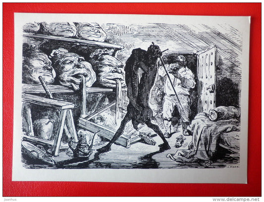 illustration by G. Dore - Giant - Don Quixote by Miguel de Cervantes - 1965 - Russia USSR - unused - JH Postcards