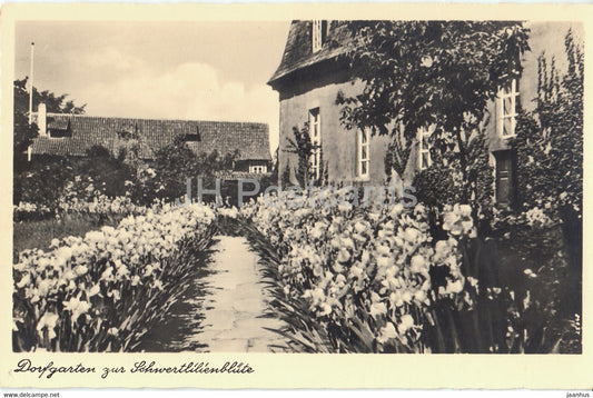 Dorfgarten zur Scwertlilienblute - Heimatgemeinschaft Rosendorf Ufhoven - old postcard - Germany - unused - JH Postcards
