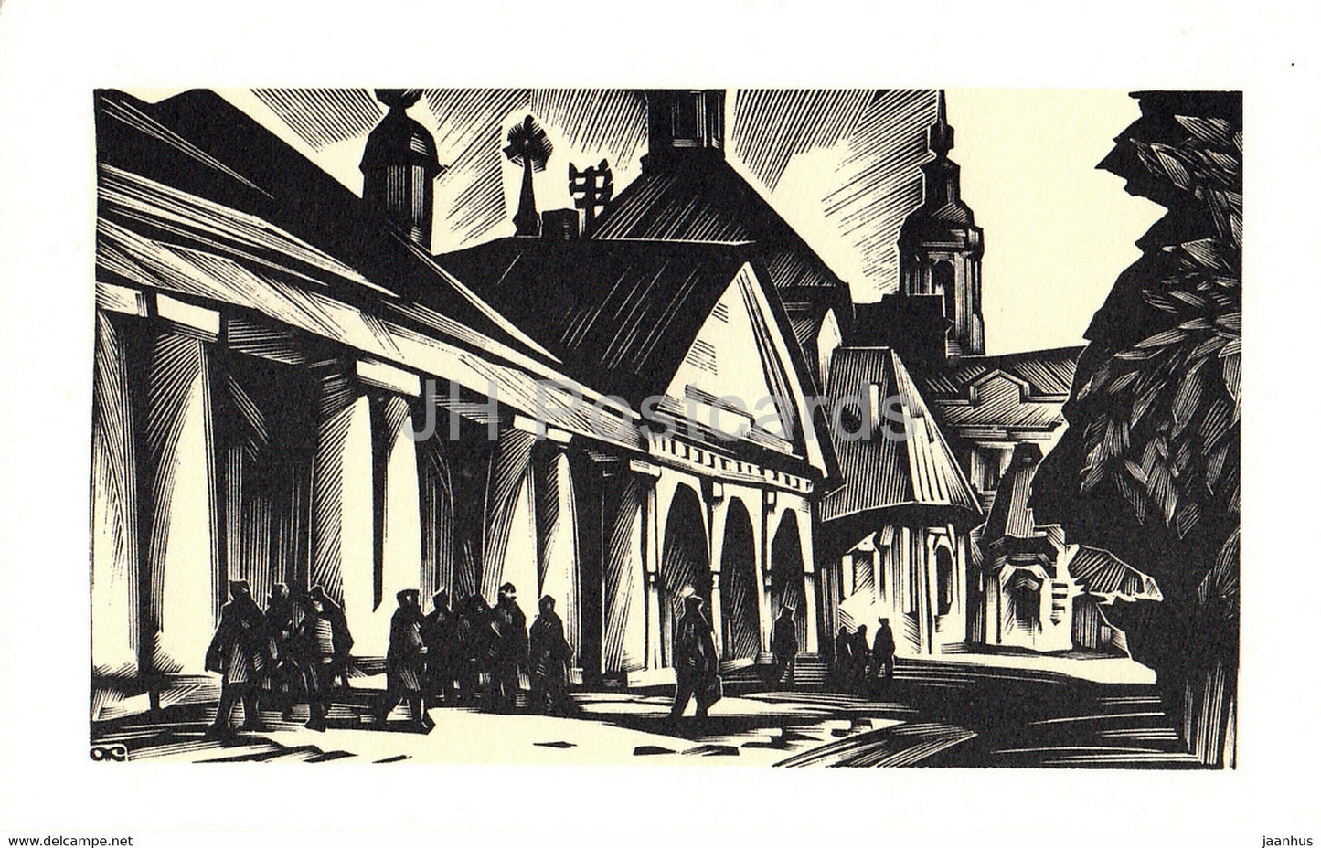 Suzdal - Shopping Arcade - illustration by A. Kalashnikov - 1969 - Russia USSR - unused - JH Postcards