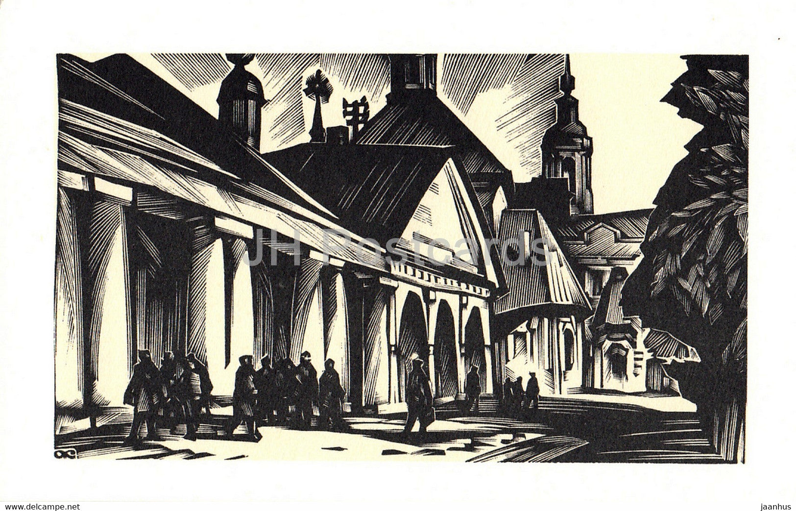 Suzdal - Shopping Arcade - illustration by A. Kalashnikov - 1969 - Russia USSR - unused - JH Postcards