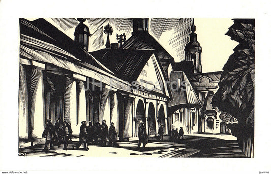 Suzdal - Shopping Arcade - illustration by A. Kalashnikov - 1969 - Russia USSR - unused - JH Postcards