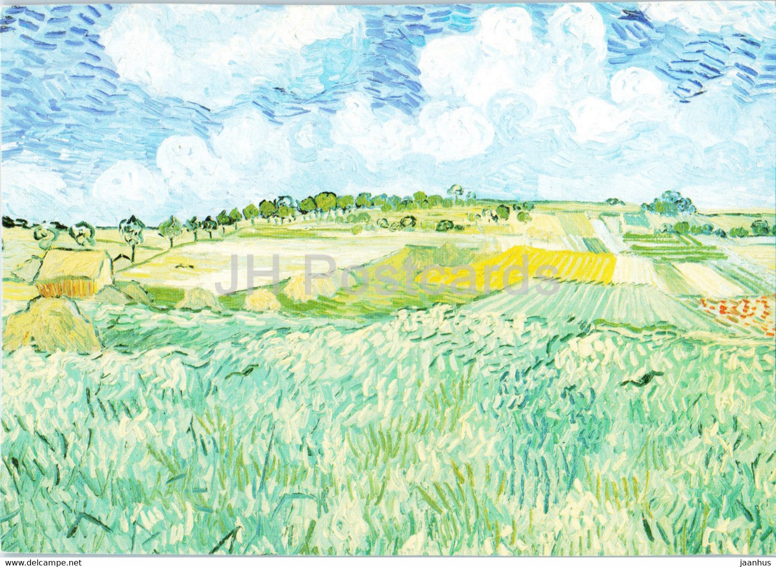 painting by Vincent van Gogh - Die Ebene bei Auvers - Dutch art - Germany - unused - JH Postcards