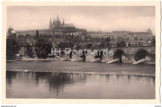 Praha - Prague - Hradschin mit Karlsbrucke - Hradcany s Karlovym mostem - 1003 - old postcard - Czech Republic - unused - JH Postcards
