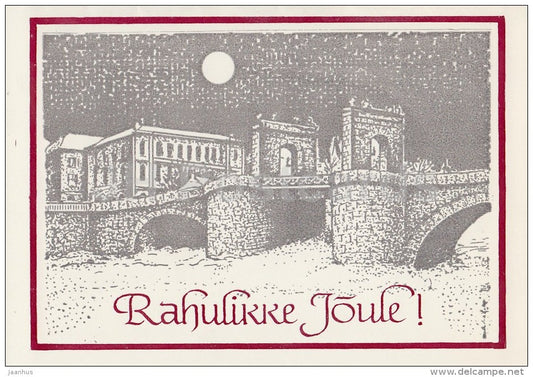 Christmas Greeting Card - Tartu Stone Bridge - 1993 - Estonia - unused - JH Postcards