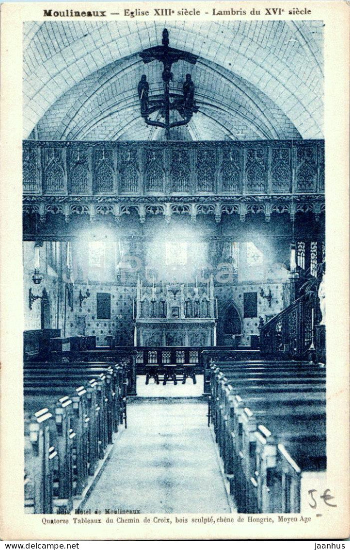 Moulineaux - Eglise - church - old postcard - France - unused - JH Postcards