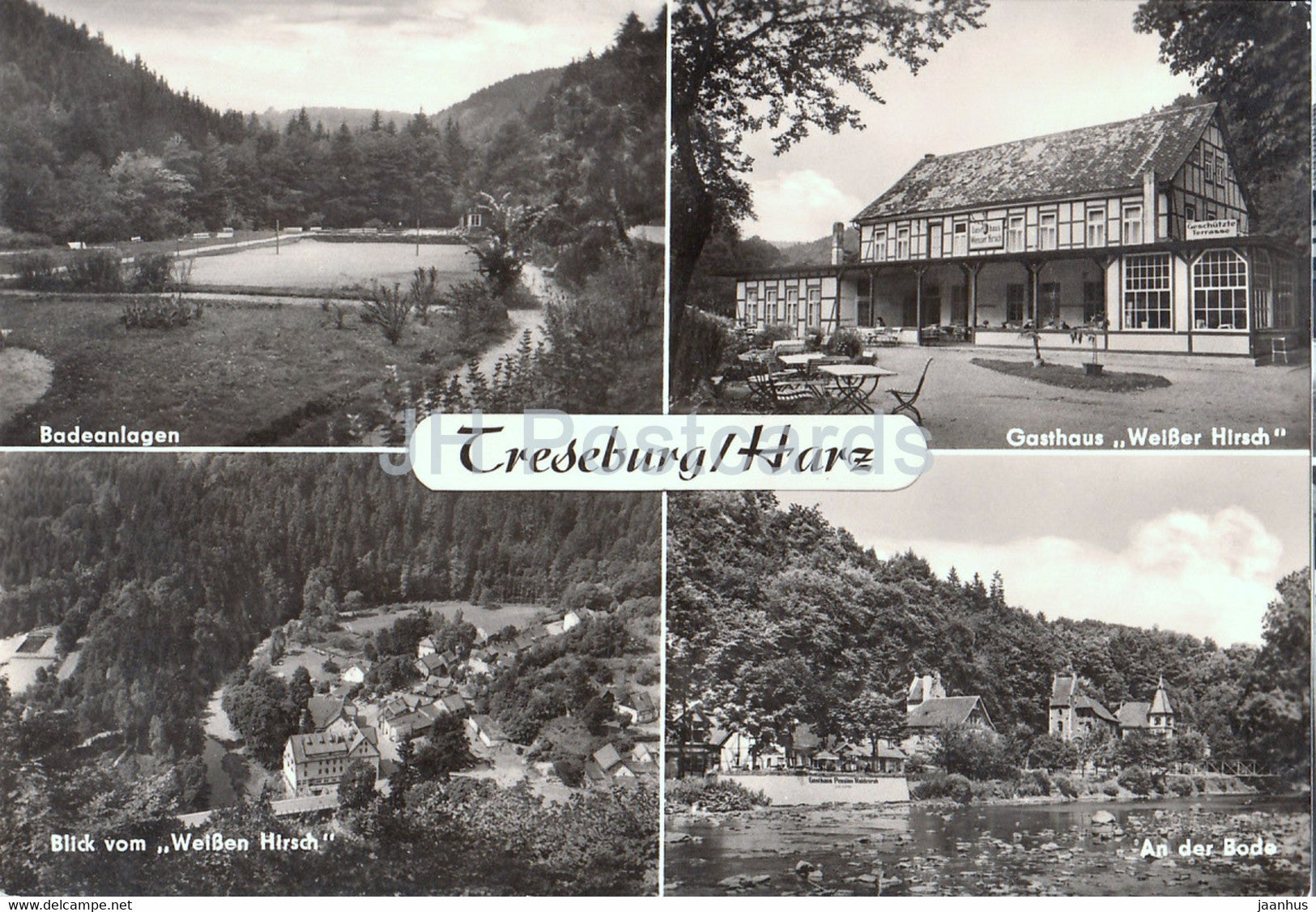 Treseburg Harz - Badeanlagen - Gasthaus Weisser Hirsch - An der Bode - Germany - unused - JH Postcards