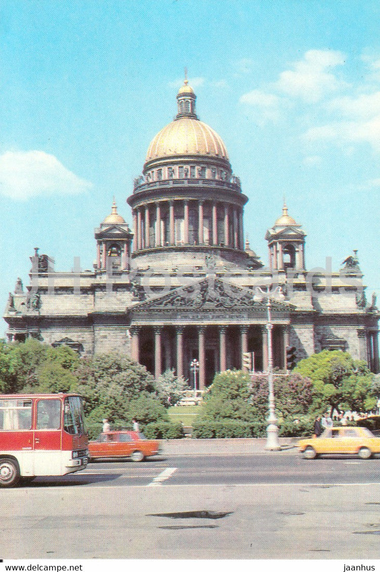 Leningrad - St Petersburg - St Isaac's Cathedral - bus Ikarus - postal stationery - 1 - 1991 - Russia USSR - unused - JH Postcards