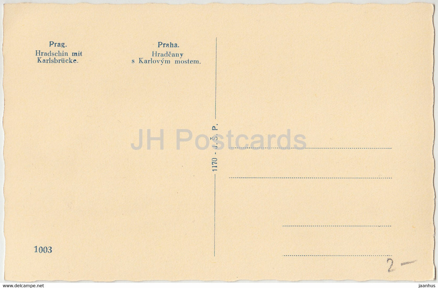 Praha - Prague - Hradschin mit Karlsbrucke - Hradcany s Karlovym mostem - 1003 - old postcard - Czech Republic - unused