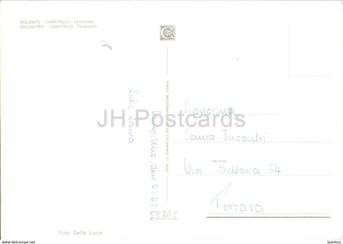 Dolomiti - Campitello - particolare - teilansicht - 1966 - Italy - used