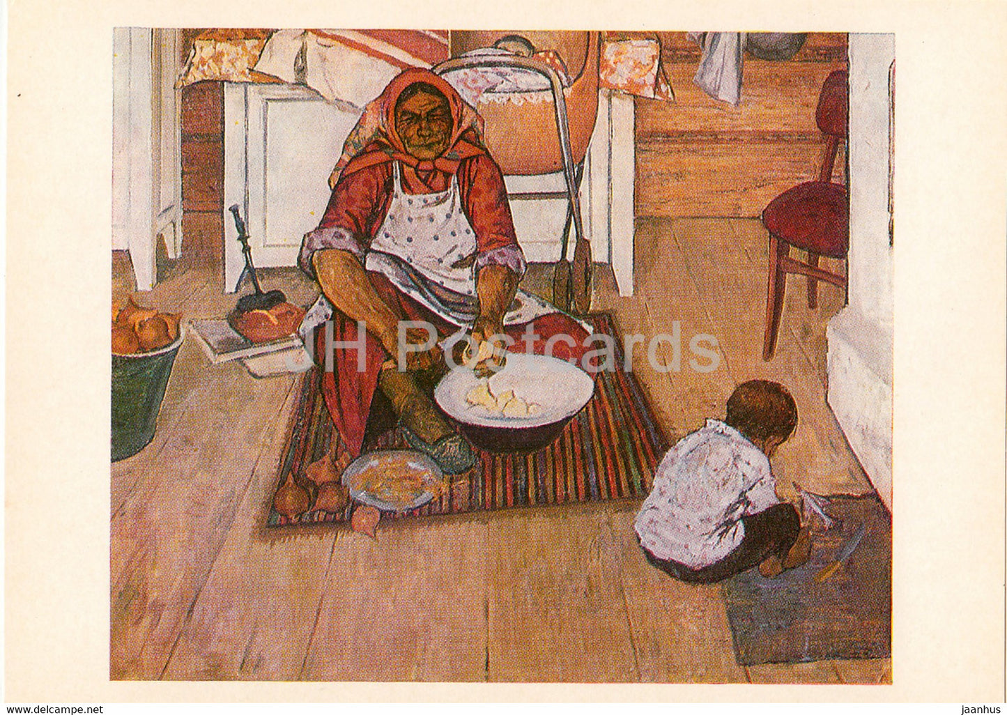 painting by H. Khaydarov - Mother - Tatar Russian art - 1983 - Russia USSR - unused - JH Postcards