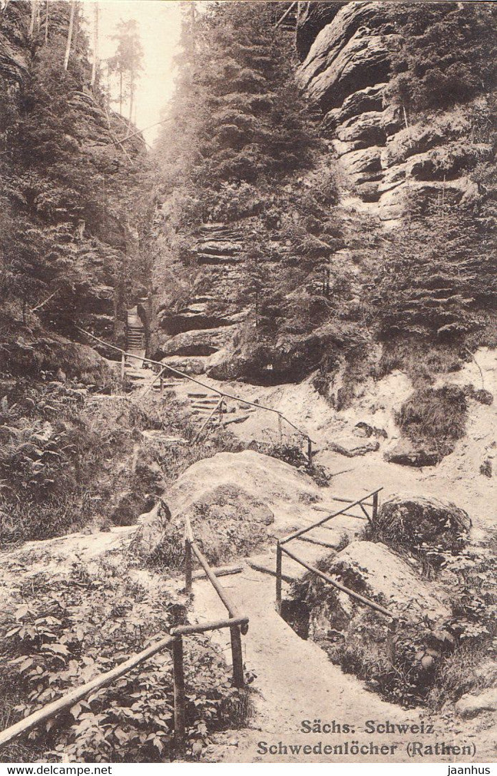 Schwedenlocher (Rathen) - Sachs. Schweiz - old postcard - Germany - unused - JH Postcards