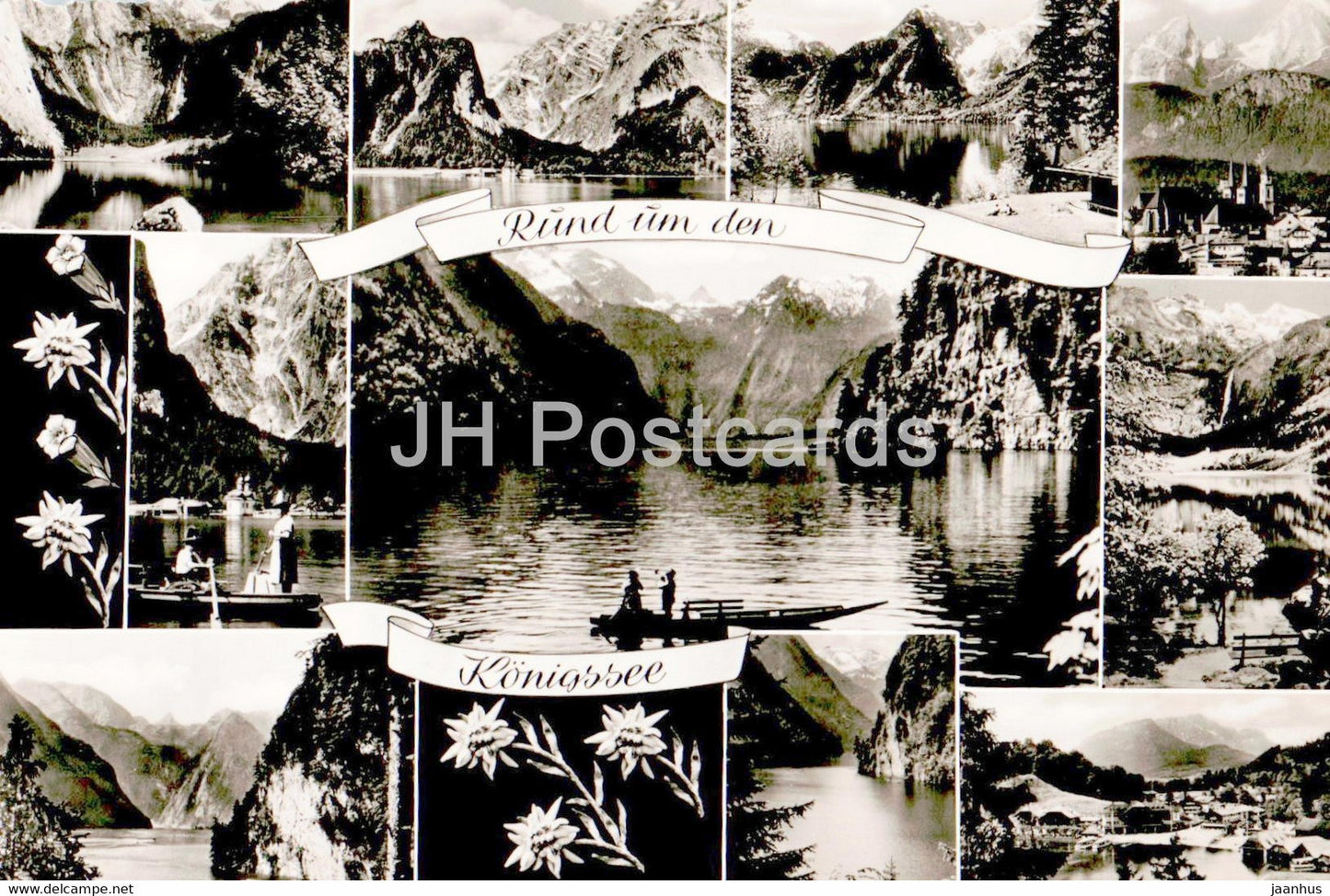 Rund um den Konigssee - old postcard - Germany - unused - JH Postcards