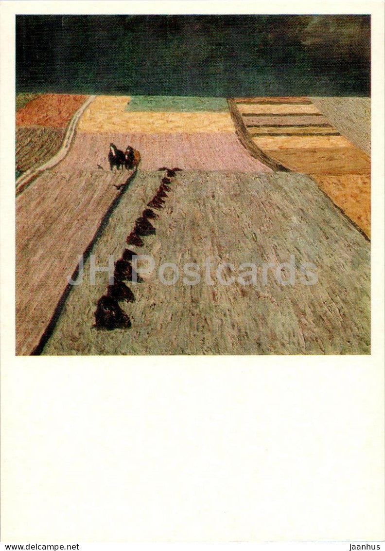 painting by Ludwik Maciag - Polish Landscape - Polish art - 1977 - Russia USSR - unused