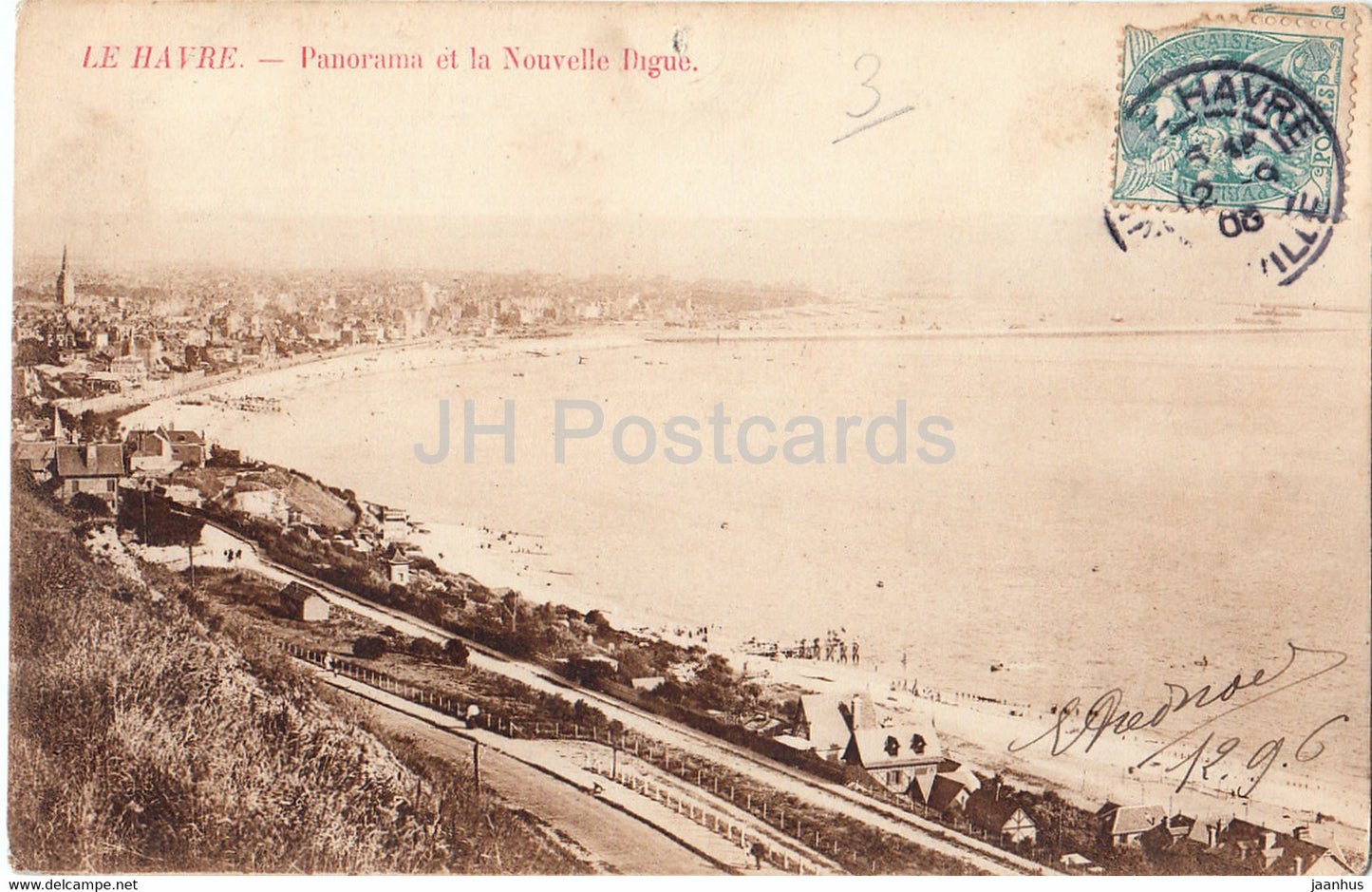 Le Havre - Panorama et la Nouvelle Digue - old postcard - 1908 - France - used - JH Postcards