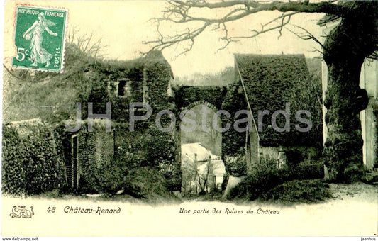 Chateau Renard - Chateaurenard - Une partie des Ruines du Chateau - old postcard - 1908 - France - used - JH Postcards